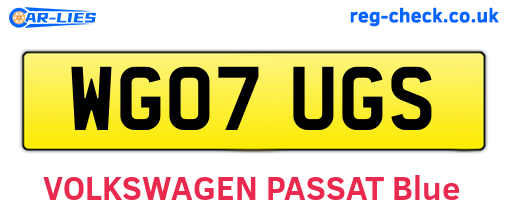 WG07UGS are the vehicle registration plates.