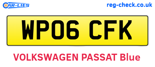 WP06CFK are the vehicle registration plates.