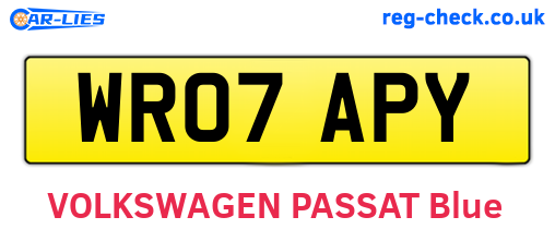 WR07APY are the vehicle registration plates.
