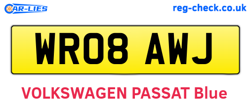 WR08AWJ are the vehicle registration plates.