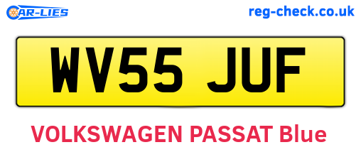 WV55JUF are the vehicle registration plates.