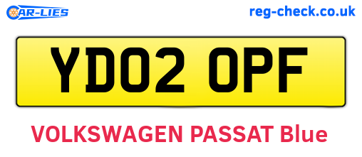 YD02OPF are the vehicle registration plates.