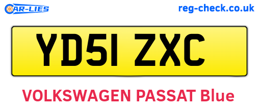 YD51ZXC are the vehicle registration plates.