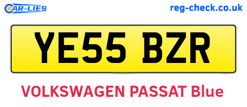 YE55BZR are the vehicle registration plates.