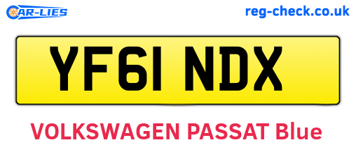 YF61NDX are the vehicle registration plates.