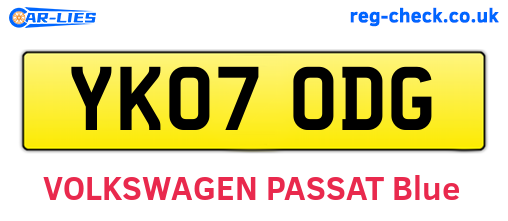 YK07ODG are the vehicle registration plates.