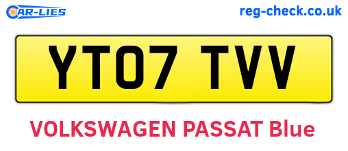 YT07TVV are the vehicle registration plates.