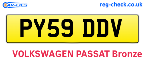 PY59DDV are the vehicle registration plates.