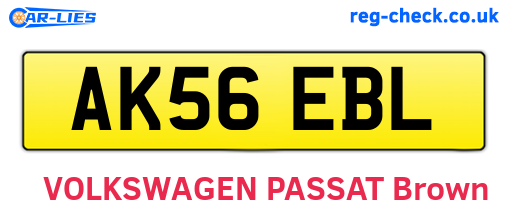 AK56EBL are the vehicle registration plates.