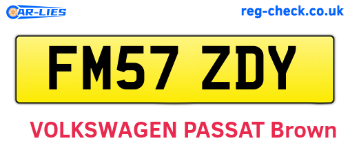 FM57ZDY are the vehicle registration plates.