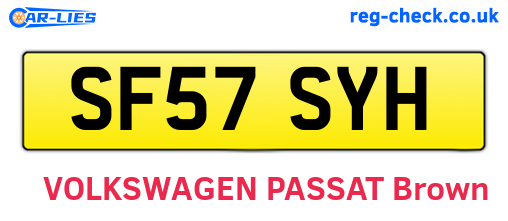 SF57SYH are the vehicle registration plates.