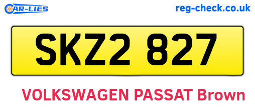 SKZ2827 are the vehicle registration plates.