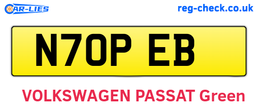 N70PEB are the vehicle registration plates.