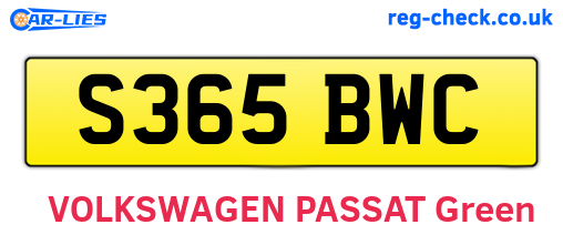 S365BWC are the vehicle registration plates.