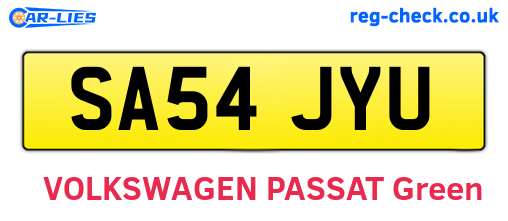 SA54JYU are the vehicle registration plates.
