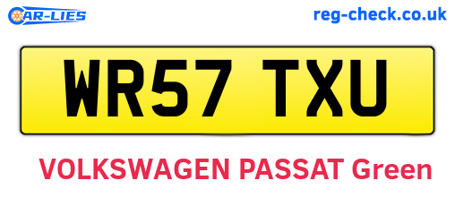WR57TXU are the vehicle registration plates.
