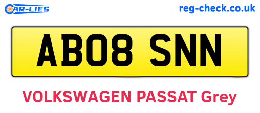 AB08SNN are the vehicle registration plates.