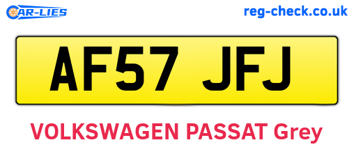 AF57JFJ are the vehicle registration plates.
