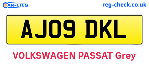 AJ09DKL are the vehicle registration plates.