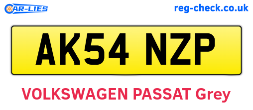 AK54NZP are the vehicle registration plates.