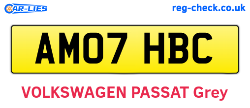 AM07HBC are the vehicle registration plates.