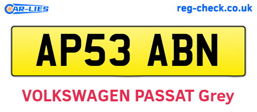 AP53ABN are the vehicle registration plates.