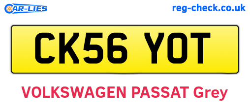 CK56YOT are the vehicle registration plates.
