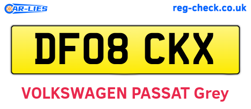 DF08CKX are the vehicle registration plates.