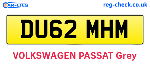 DU62MHM are the vehicle registration plates.