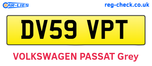 DV59VPT are the vehicle registration plates.