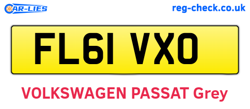 FL61VXO are the vehicle registration plates.