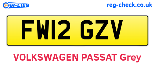 FW12GZV are the vehicle registration plates.