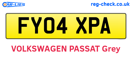 FY04XPA are the vehicle registration plates.