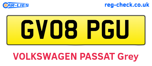 GV08PGU are the vehicle registration plates.