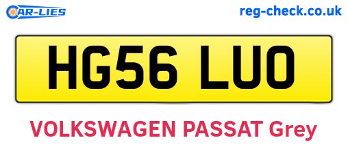 HG56LUO are the vehicle registration plates.