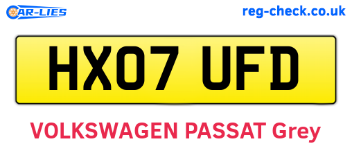HX07UFD are the vehicle registration plates.