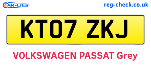 KT07ZKJ are the vehicle registration plates.