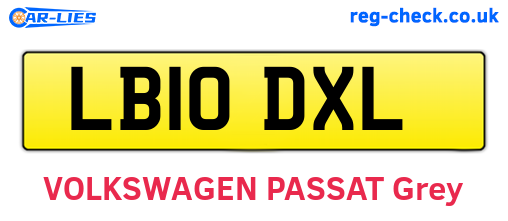 LB10DXL are the vehicle registration plates.