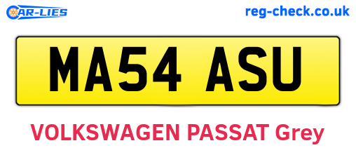 MA54ASU are the vehicle registration plates.