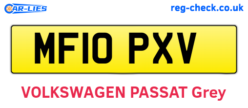 MF10PXV are the vehicle registration plates.