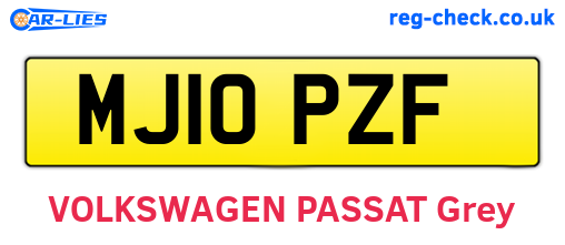 MJ10PZF are the vehicle registration plates.
