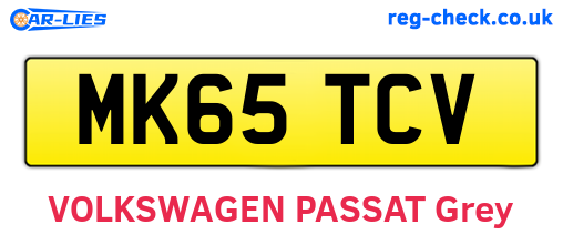 MK65TCV are the vehicle registration plates.