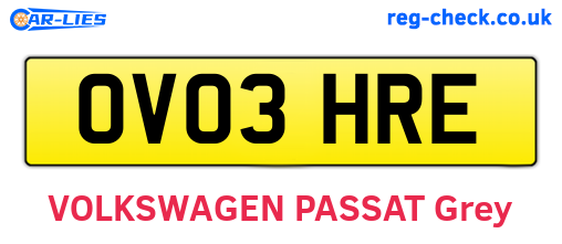 OV03HRE are the vehicle registration plates.