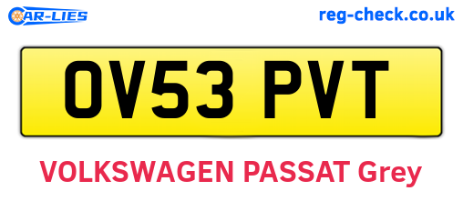 OV53PVT are the vehicle registration plates.