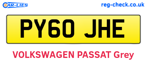 PY60JHE are the vehicle registration plates.