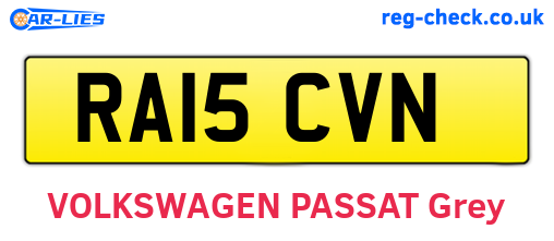 RA15CVN are the vehicle registration plates.