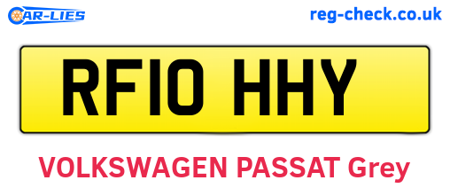 RF10HHY are the vehicle registration plates.