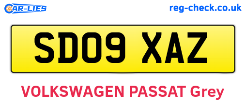SD09XAZ are the vehicle registration plates.