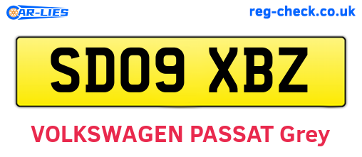 SD09XBZ are the vehicle registration plates.