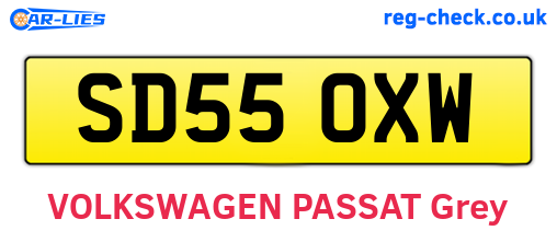 SD55OXW are the vehicle registration plates.